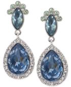 Givenchy Silver-tone Pear-cut Crystal Halo Drop Earrings