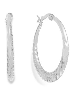 Giani Bernini Scalloped Hoop Earrings In Sterling Silver