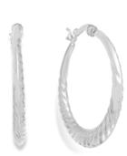 Giani Bernini Scalloped Hoop Earrings In Sterling Silver