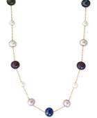 Effy Multi-color Cultured Freshwater Pearl Station Necklace In 14k Gold (6mm)