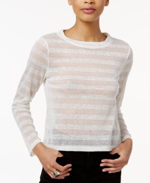 Bar Iii Mesh Striped Top, Created For Macy's