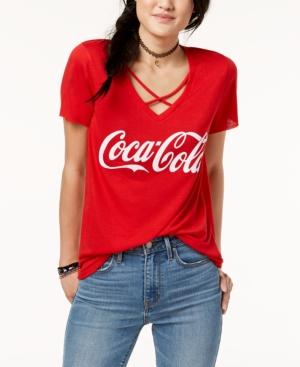 Freeze 24-7 Juniors' Coca Cola Crisscross Graphic T-shirt