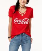 Freeze 24-7 Juniors' Coca Cola Crisscross Graphic T-shirt