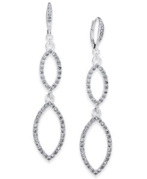 Inc International Concepts Silver-tone Pave Double Drop Earrings, Created For Macy's