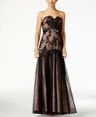 B Darlin Juniors' Strapless Lace Mermaid Gown