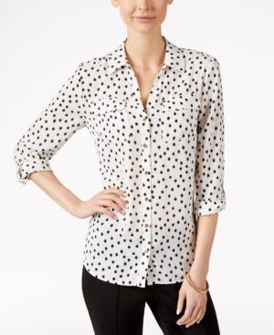 Charter Club Dot-print Button-front Shirt, Only At Macy's