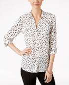 Charter Club Dot-print Button-front Shirt, Only At Macy's