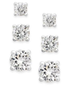 Charter Club Silver-tone Cubic Zirconia Stud Earring