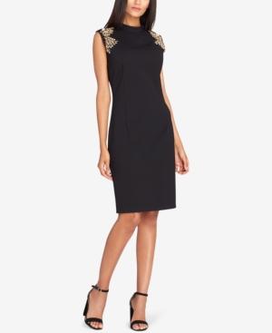 Tahari Studded-shoulder Sheath Dress