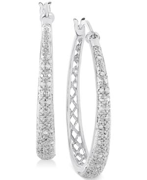 Victoria Townsend Diamond Hoop Earrings (1/2 Ct. T.w.) In Sterling Silver Or 18k Gold-plated Sterling Silver
