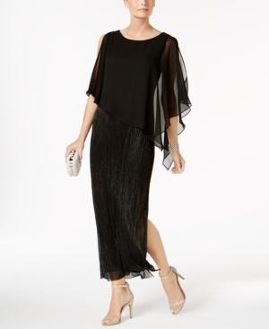 Connected Capelet Metallic Gown