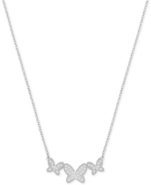Swarovski Silver-tone Pave Butterfly Pendant Necklace
