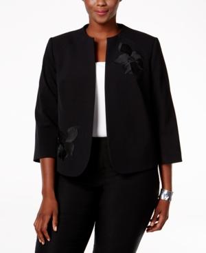 Nine West Plus Size Taylor Floral-applique Blazer