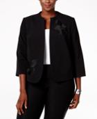 Nine West Plus Size Taylor Floral-applique Blazer