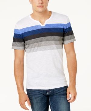 I.n.c. Men's Striped Split-neck T-shirt, Created For Macy's