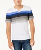 I.n.c. Men's Striped Split-neck T-shirt, Created For Macy's