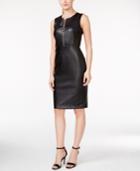 Calvin Klein Faux-leather Zip-front Dress