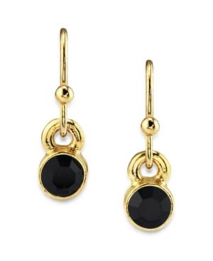 2028 14k Gold Dipped Round Crystal Wire Drop Earring