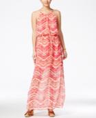 City Triangles Juniors' Chevron-print Maxi Dress