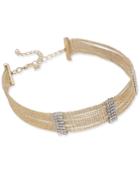 Thalia Sodi Gold-tone Crystal & Ball Chain Choker Necklace, Created For Macy's