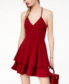 B Darlin Juniors' Lace-back Fit & Flare Dress