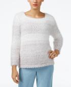 Alfred Dunner Petite Northern Lights Ombre Textured Sweater