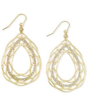 Sis By Simone I. Smith Crystal Openwork Teardrop Earrings In 18k Gold Over Sterling Silver