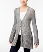 Style & Co Petite Crochet Tie-front Cardigan, Only At Macy's