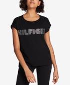 Tommy Hilfiger Metallic Logo-print T-shirt, Created For Macy's