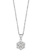 Arabella 14k White Gold Necklace, Swarovski Zirconia Round Pave Pendant (1-3/8 Ct. T.w.)