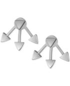 French Connection Silver-tone Triangle Jacket Stud Earrings