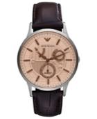 Emporio Armani Watch, Men's Automatic Meccanico Brown Croco Leather Strap 43mm Ar4660