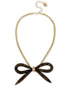 Betsey Johnson Gold-tone Large Mesh Bow Statement Necklace