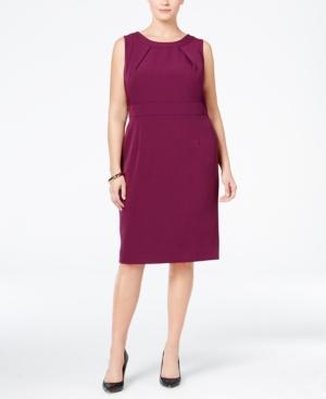 Kasper Plus Size Stretch Crepe Sheath Dress