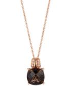 Le Vian Chocolate Quartz (3-1/4 Ct. T.w.) And Diamond Accent Pendant Necklace In 14k Rose Gold