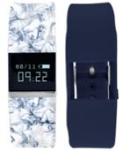 Itouch Women's Ifitness Pulse Blue Print & Navy Silicone Strap Smart Watch 18x20mm