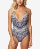 O'neill Porter Vintage Floral Printed Strappy-back Cheeky One-piece Swimsuit Women's Swimsuit