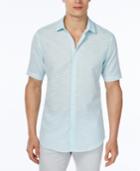 Alfani Men's Big And Tall Slim-fit Striped Short-sleeve Shirt, Only At Macy's