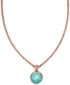 Bronzarte 18k Rose Gold Over Bronze Necklace, Amazonite Doublet Pendant (12 Ct. T.w.)