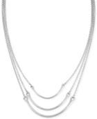 Kenneth Cole Silver-tone Multi-chain Necklace