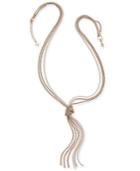 Charter Club Tri-tone Multi-chain Knotted Lariat Necklace, 30 + 2 Extender, Created For Macy's