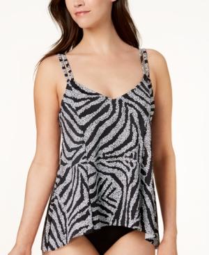 Swim Solutions Big Wave Printed Tankini Top, Created For Macy's Women's Swimsuit