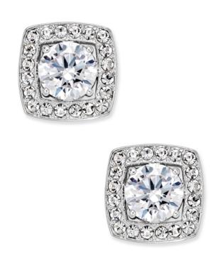 Eliot Danori Silver-tone Multi-crystal Square Stud Earrings