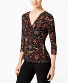 Charter Club Faux-wrap Floral-print Top, Only At Macy's