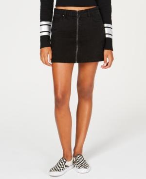 Vanilla Star Juniors' Full-zip Cotton Mini Skirt
