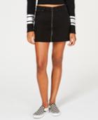 Vanilla Star Juniors' Full-zip Cotton Mini Skirt