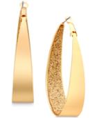 Guess Gold-tone Inner Glitter Hoop Earrings