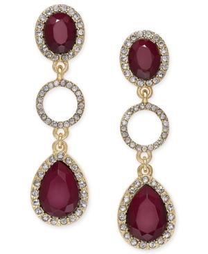 Inc International Concepts Gold-tone Multi-stone And Pave Drop Earrings, Only At Macy's
