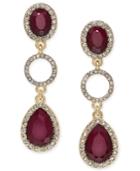 Inc International Concepts Gold-tone Multi-stone And Pave Drop Earrings, Only At Macy's