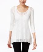 Miraclesuit Perforated Three-quarter-sleeve Top